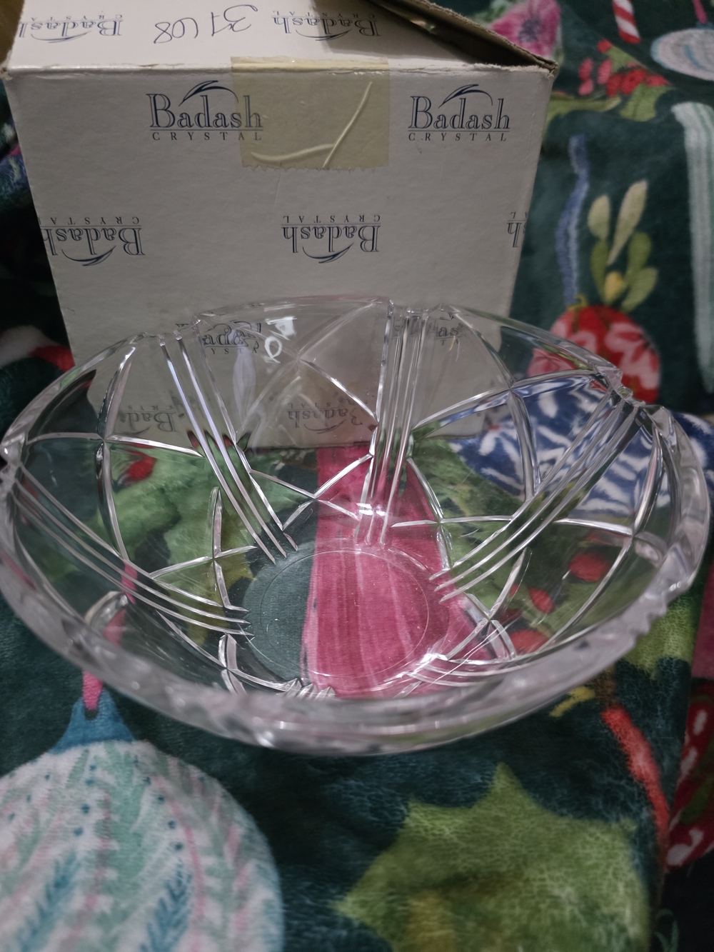Badash Crystal Cut Glass Serving Bowl - Clear